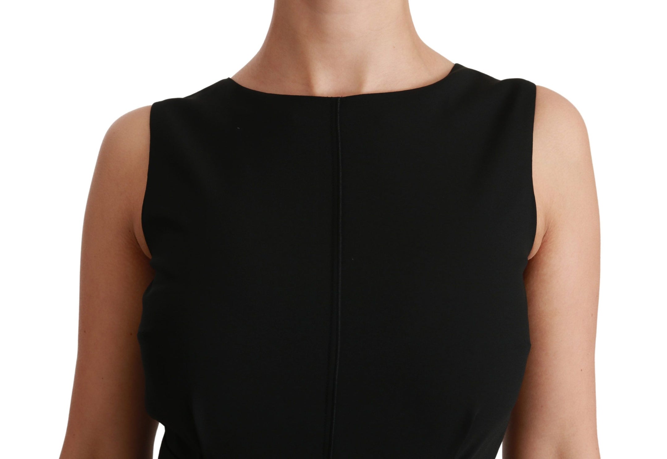 Buy Elegant Knee-Length Sheath Dress in Black by Dolce & Gabbana