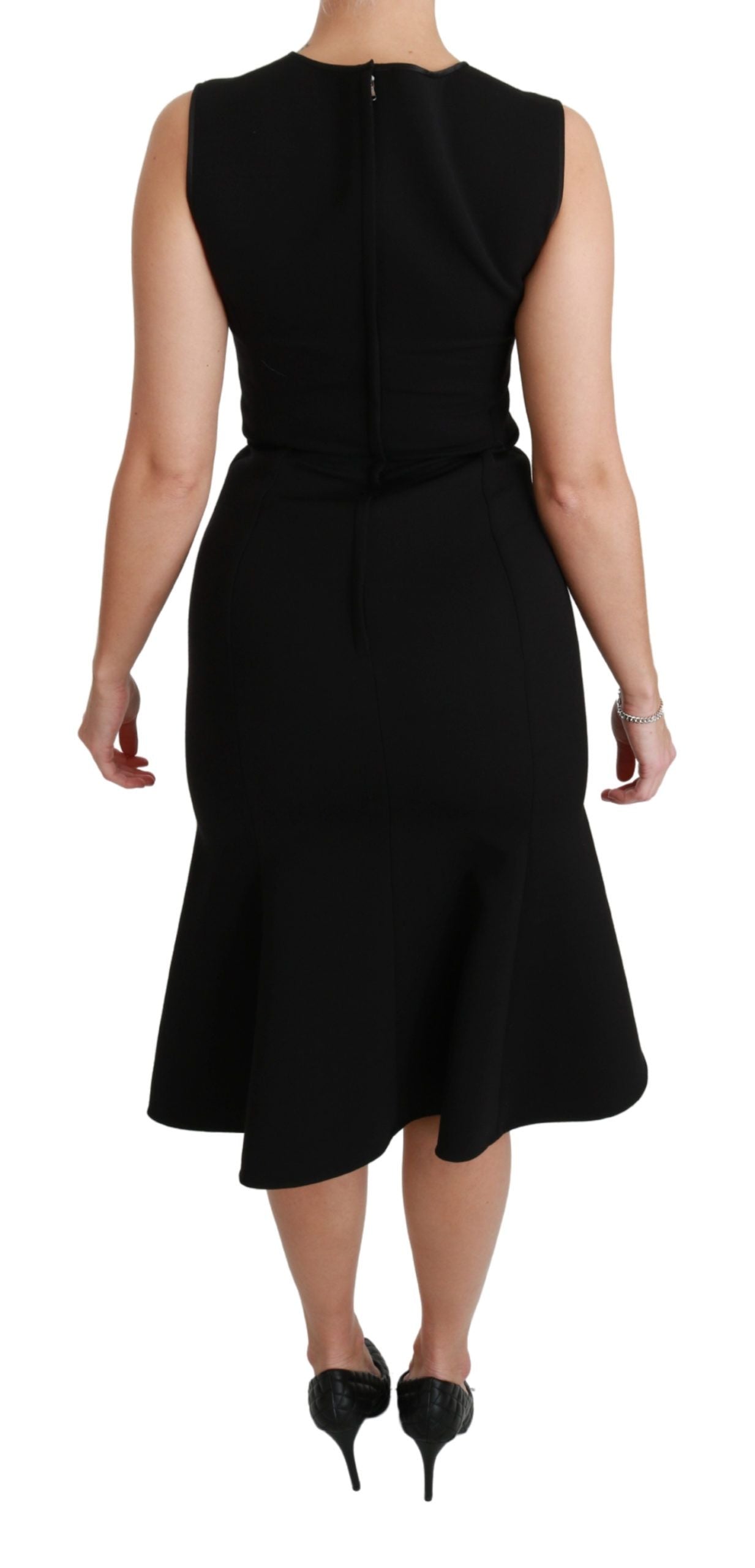 Buy Elegant Black Fit Flare Wool Blend Dress by Dolce & Gabbana