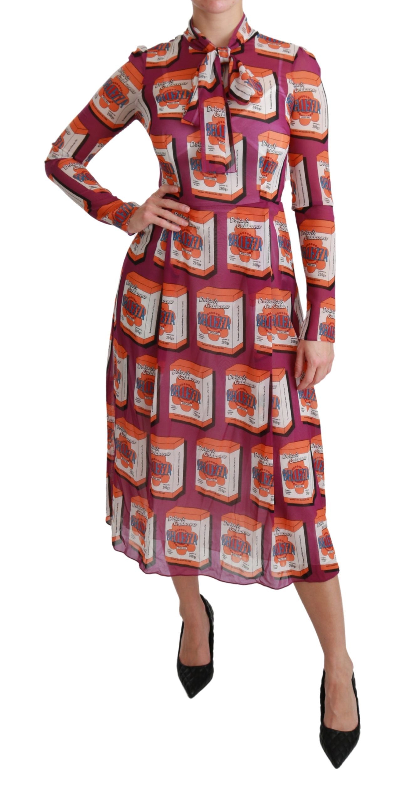 Buy Elegant Bellezza Print Silk Maxi Dress by Dolce & Gabbana