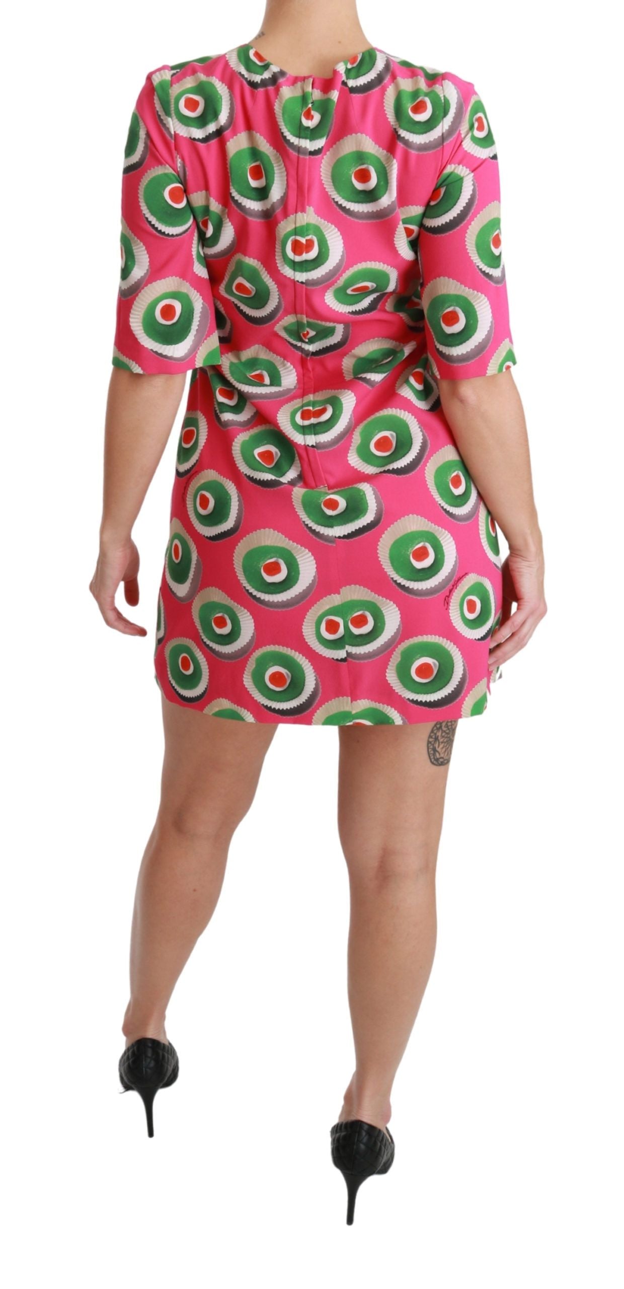 Buy Pink Sicily Cupcake Shift Mini Dress by Dolce & Gabbana