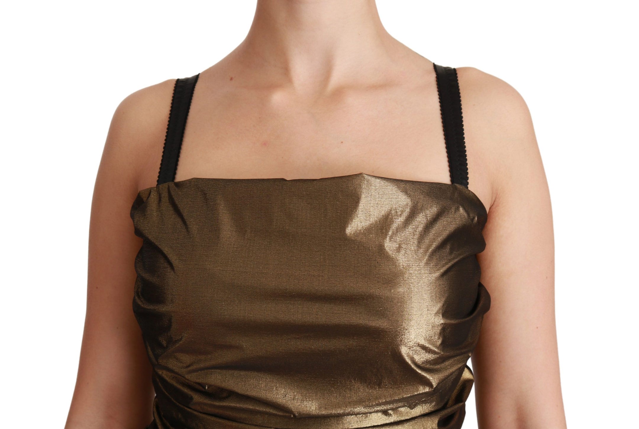 Buy Bronze Bodycon Sheath Mini Dress by Dolce & Gabbana