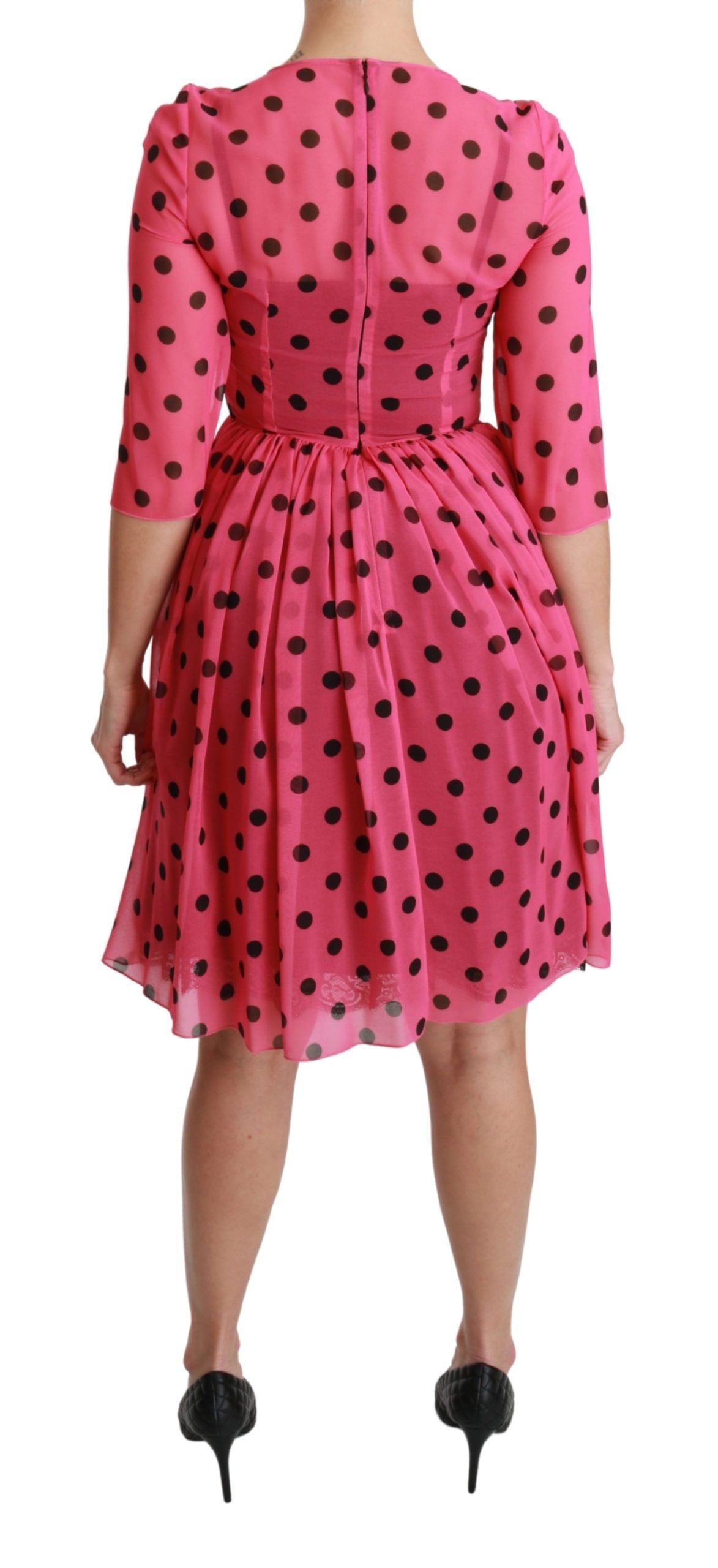 Buy Elegant Polka Dot A-Line Knee Length Dress by Dolce & Gabbana