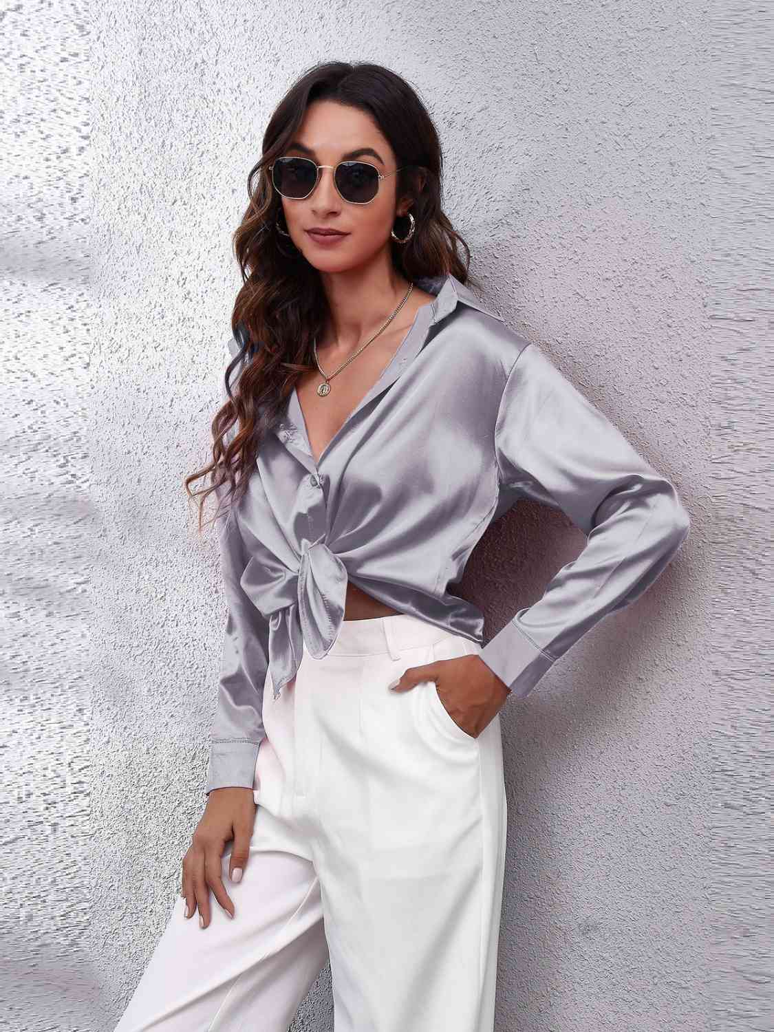Buy Collared Neck Buttoned Long Sleeve Shirt by B&S