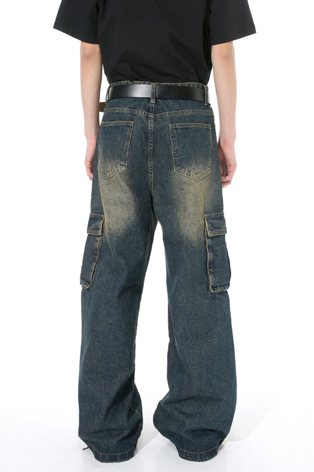 Buy Mid Rise Jeans with Cargo Pockets by Faz