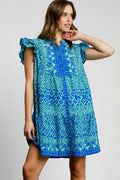 Buy Full Size Mixed Print Mini Dress Plus Size by Faz