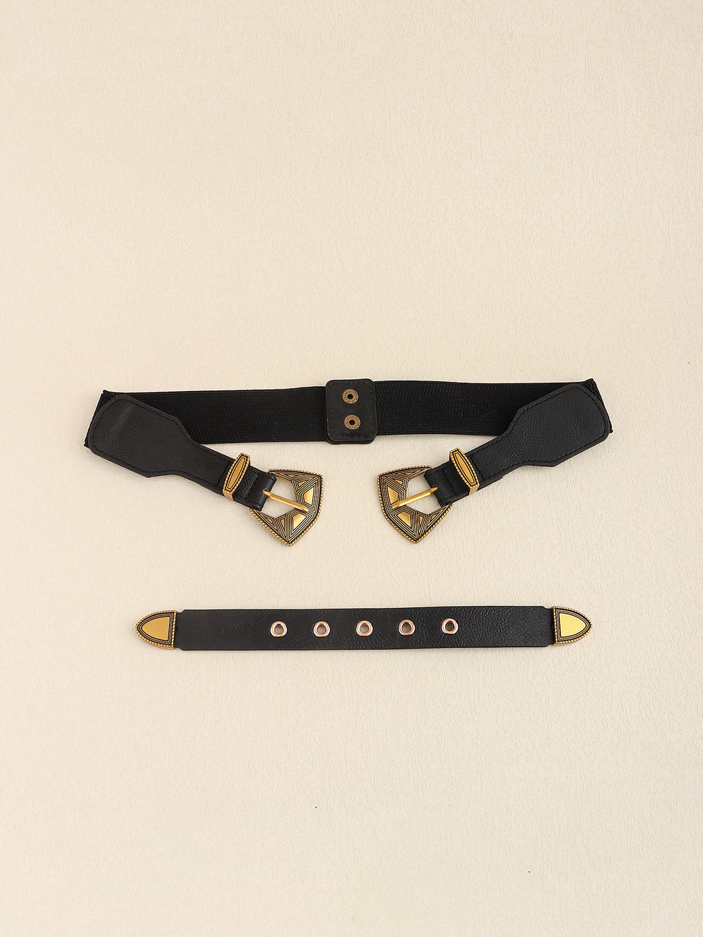 Buy Double Buckle PU Leather Belt by Faz