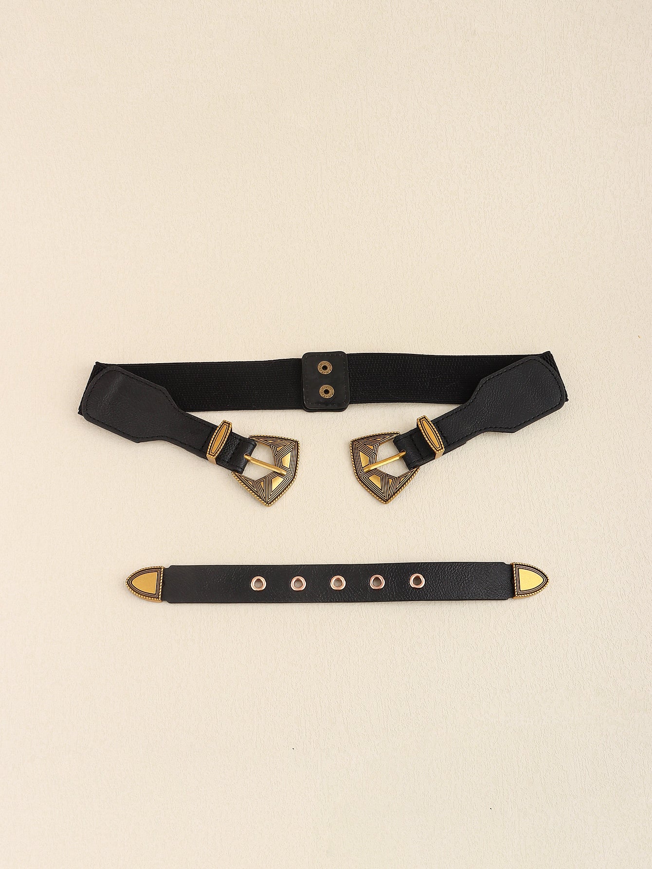 Buy Double Buckle PU Leather Belt by Faz