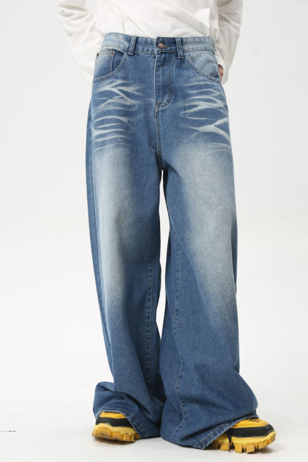 Buy Wide Leg Jeans with Pockets by Faz