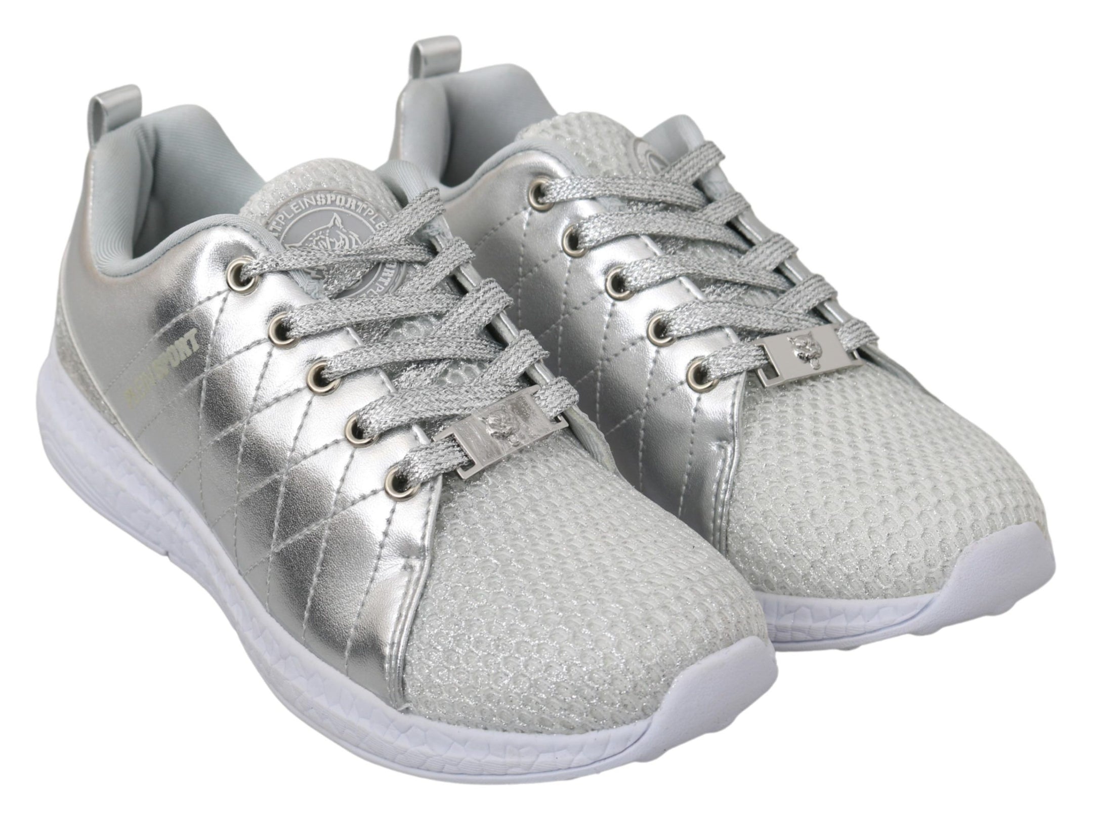 Buy Sleek Silver Sneakers for Trendsetters by Philipp Plein