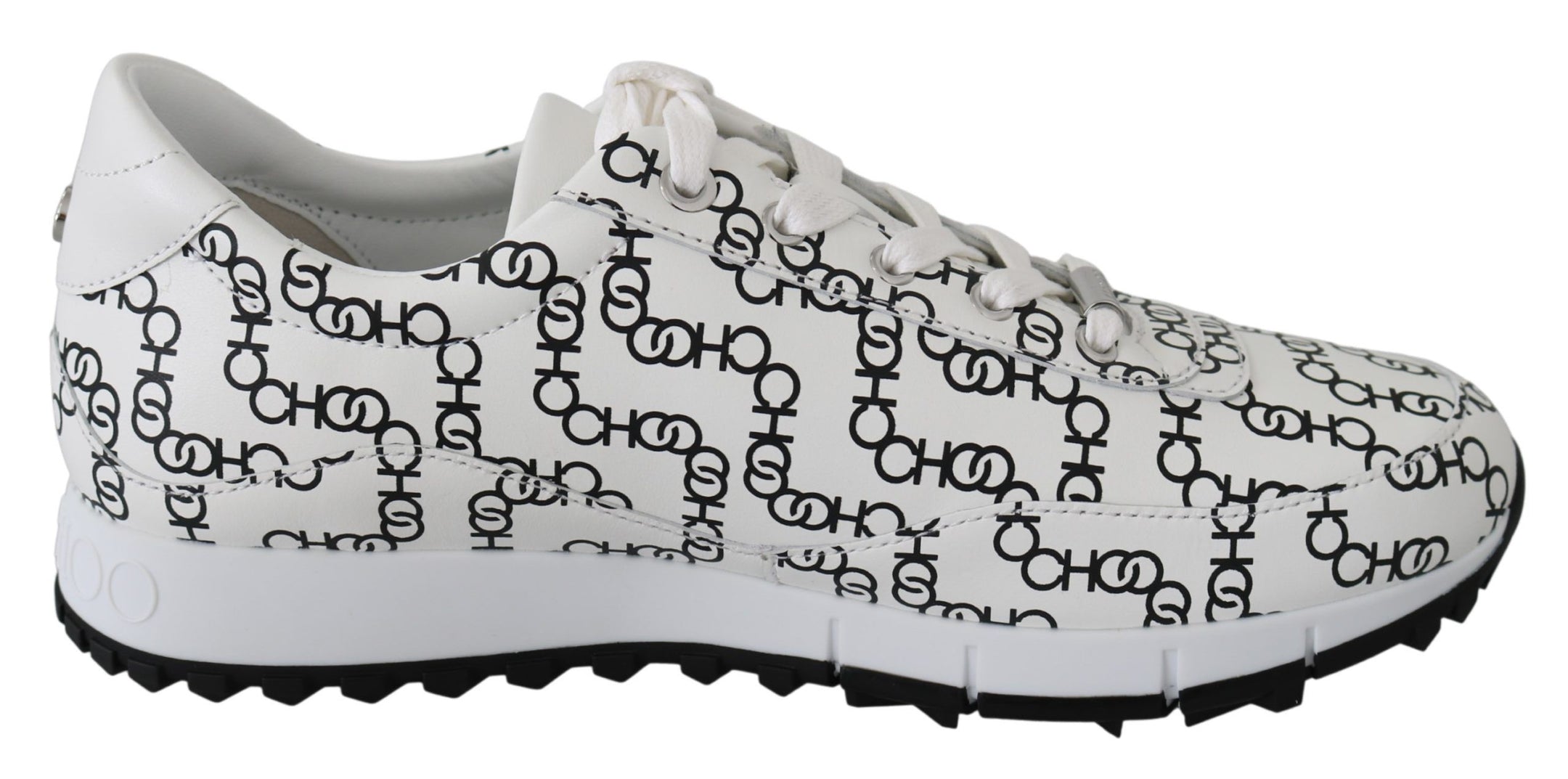 Buy Elegant Monochrome Leather Sneakers by Jimmy Choo