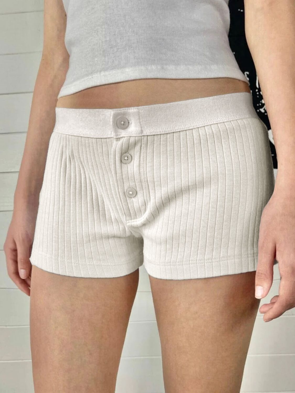 Buy Button Detail Shorts by Faz