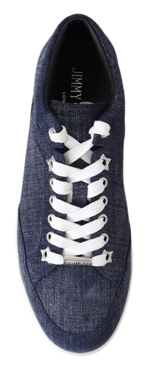 Buy Chic Slip-On Blue Denim Suede Sneakers by Jimmy Choo