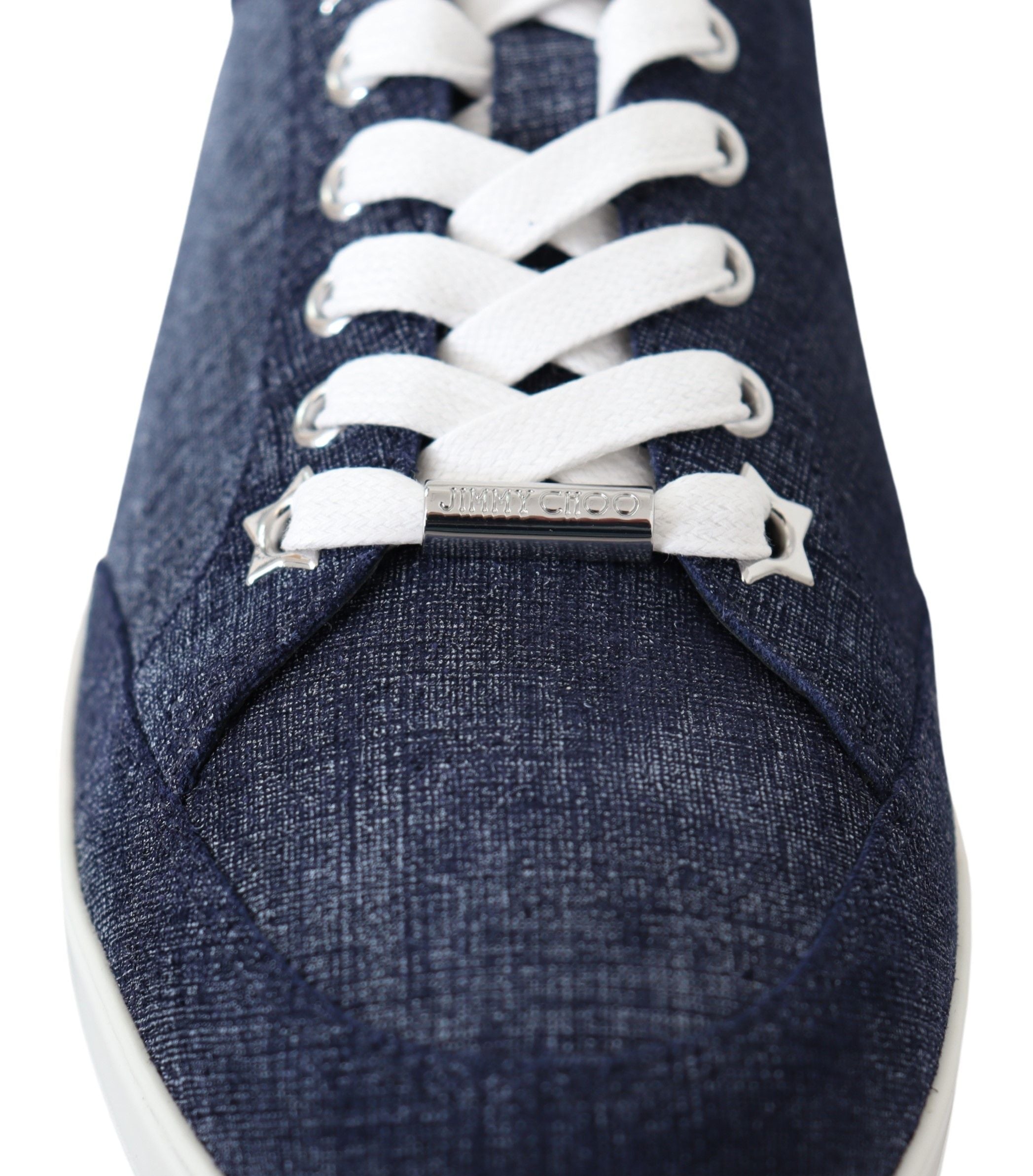 Buy Chic Slip-On Blue Denim Suede Sneakers by Jimmy Choo