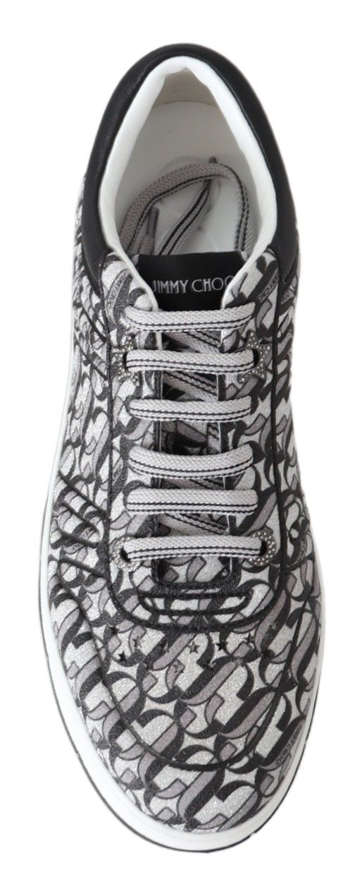 Buy Glittering Slip-On Sneakers - Silver and Black by Jimmy Choo