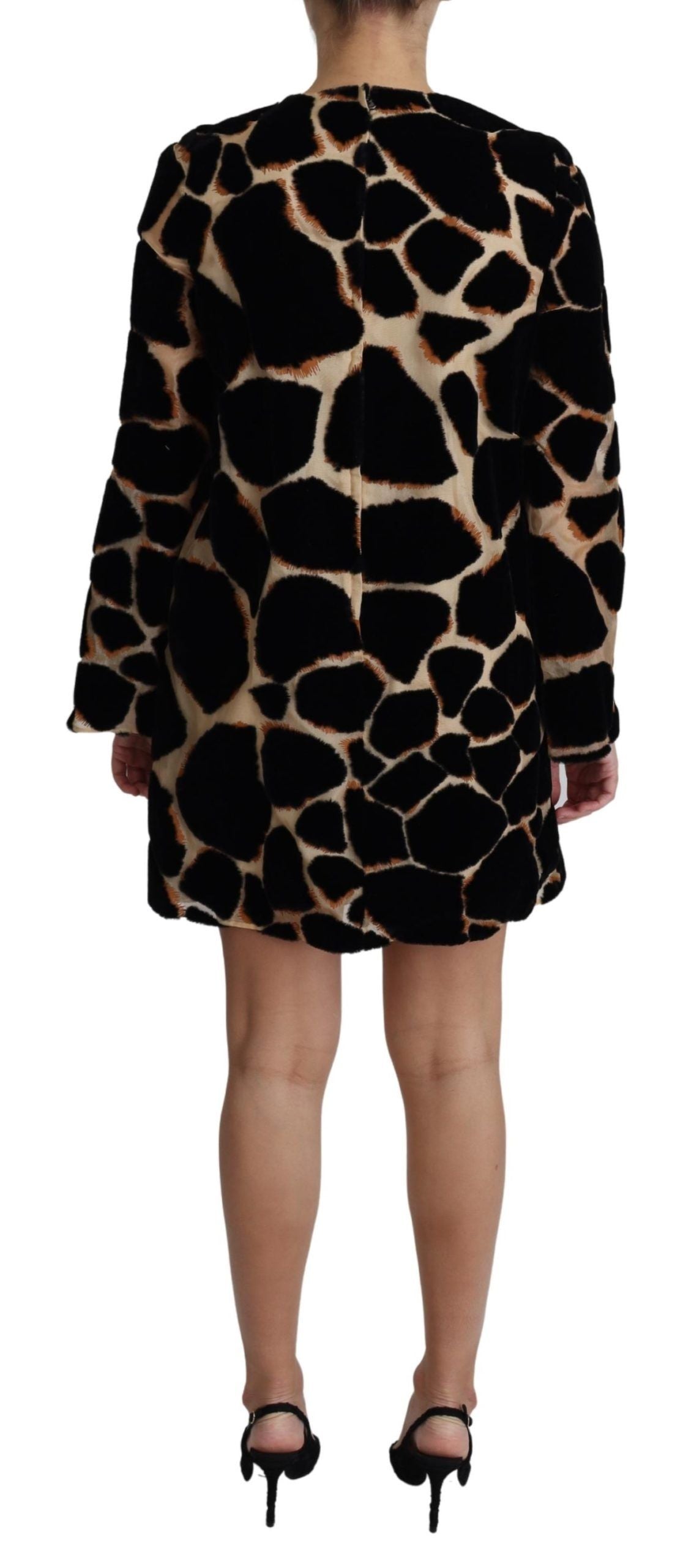 Buy Chic Giraffe Print Shift Mini Dress by Dolce & Gabbana