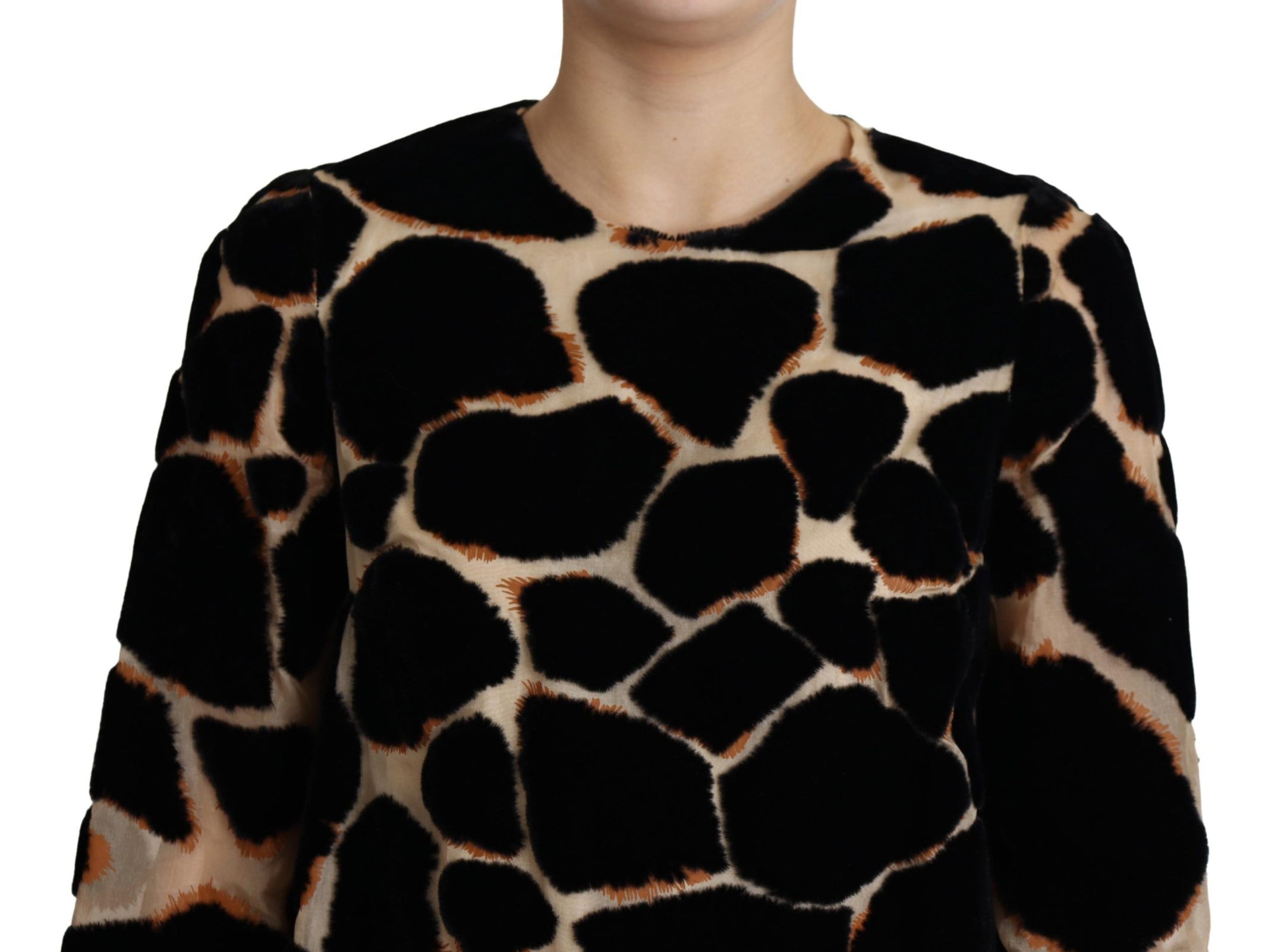 Buy Chic Giraffe Print Shift Mini Dress by Dolce & Gabbana