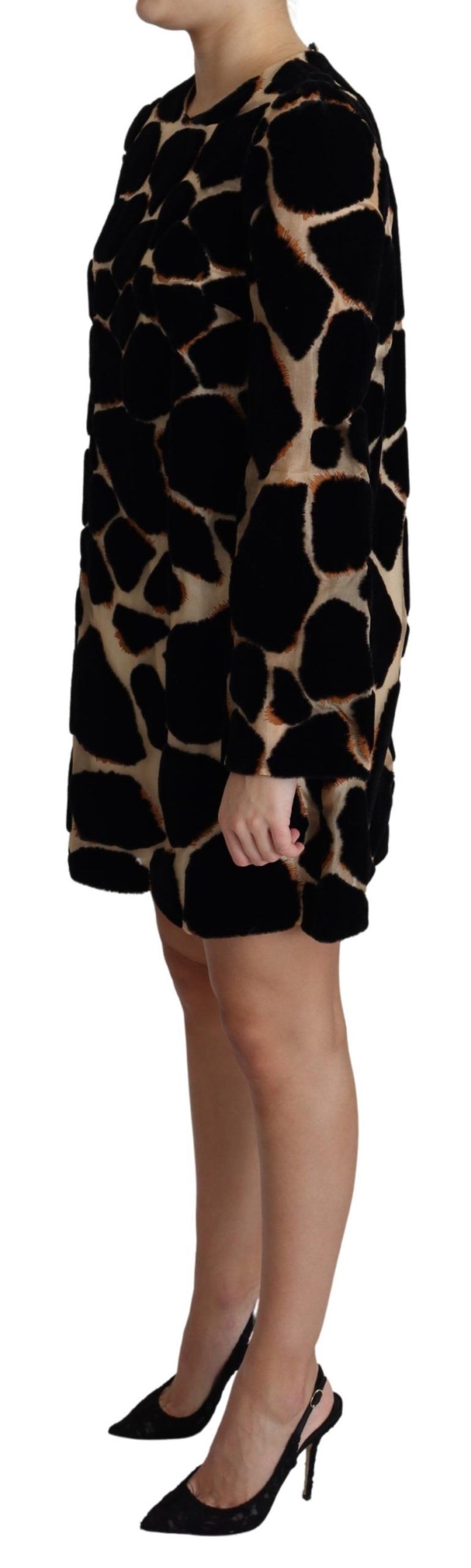 Buy Chic Giraffe Print Shift Mini Dress by Dolce & Gabbana