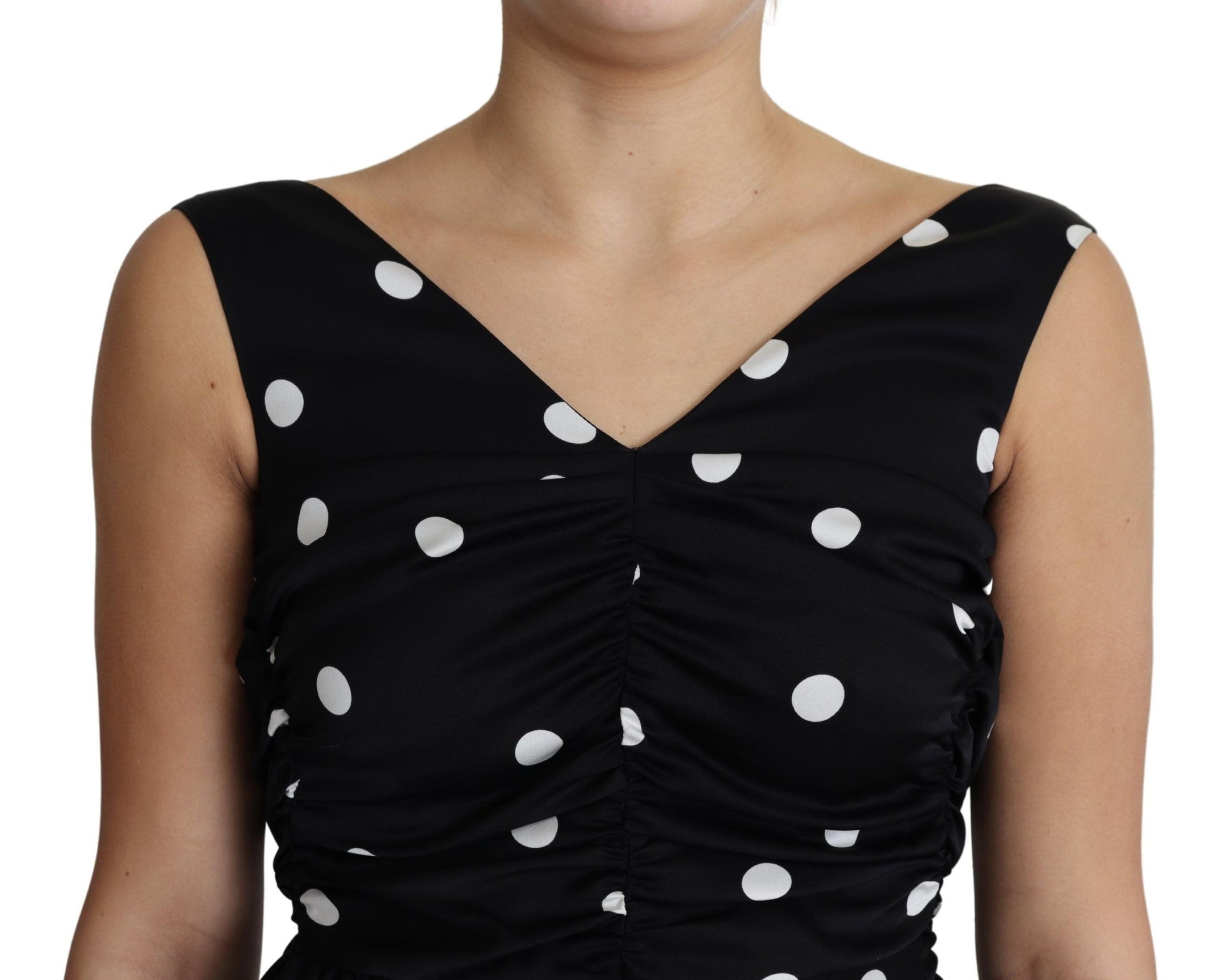 Buy Elegant Polka Dot Silk Charmeuse Dress by Dolce & Gabbana