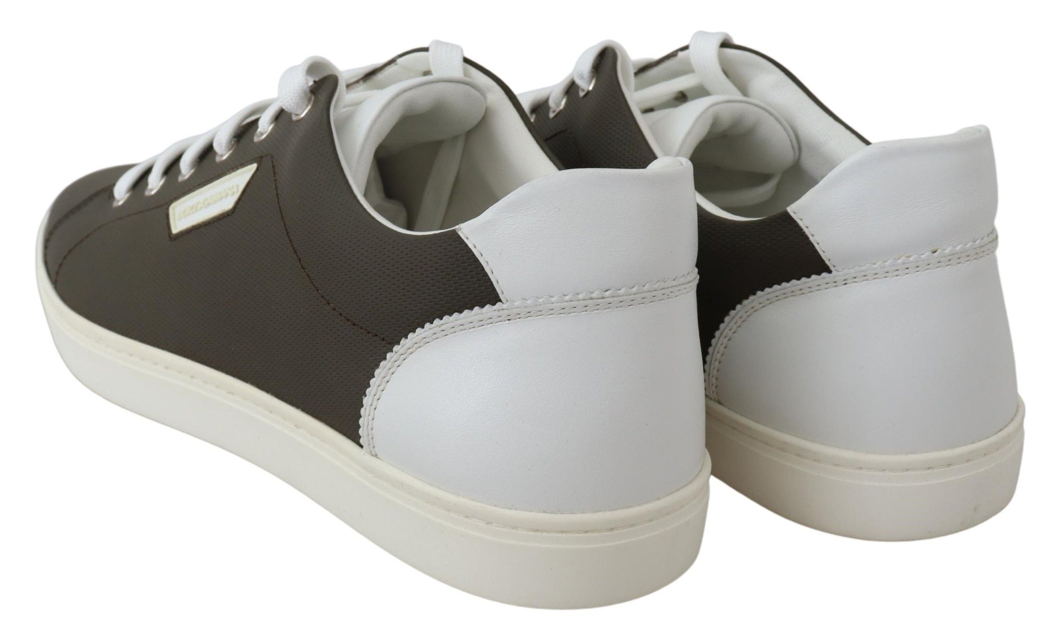 Buy Sleek White Leather Low Top Sneakers by Dolce & Gabbana