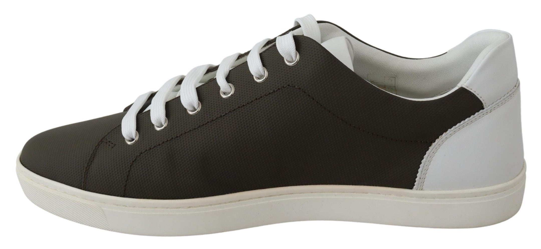 Buy Sleek White Leather Low Top Sneakers by Dolce & Gabbana