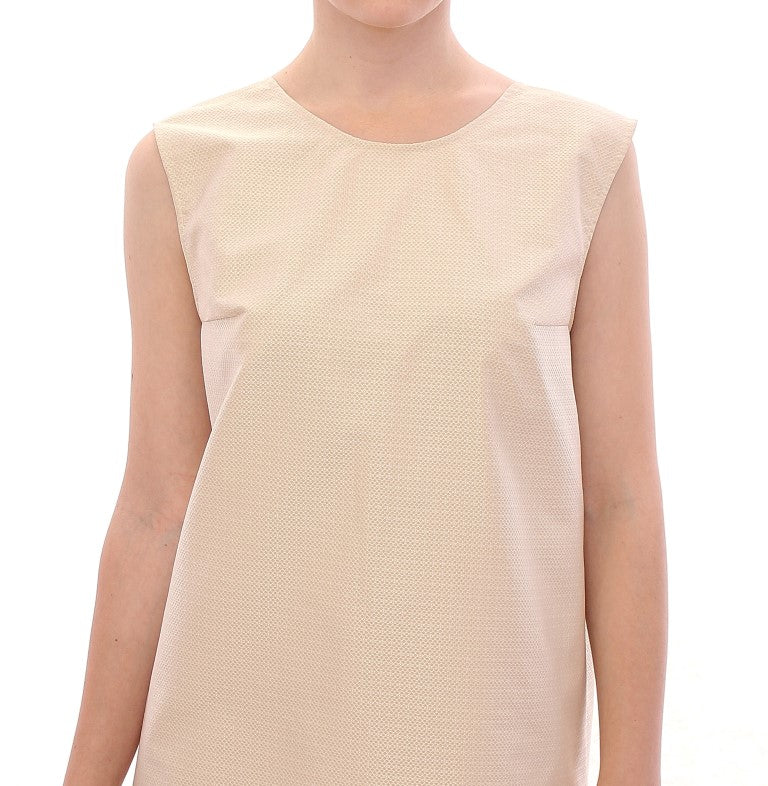 Buy Elegant Beige Shift Sleeveless Dress by Andrea Incontri