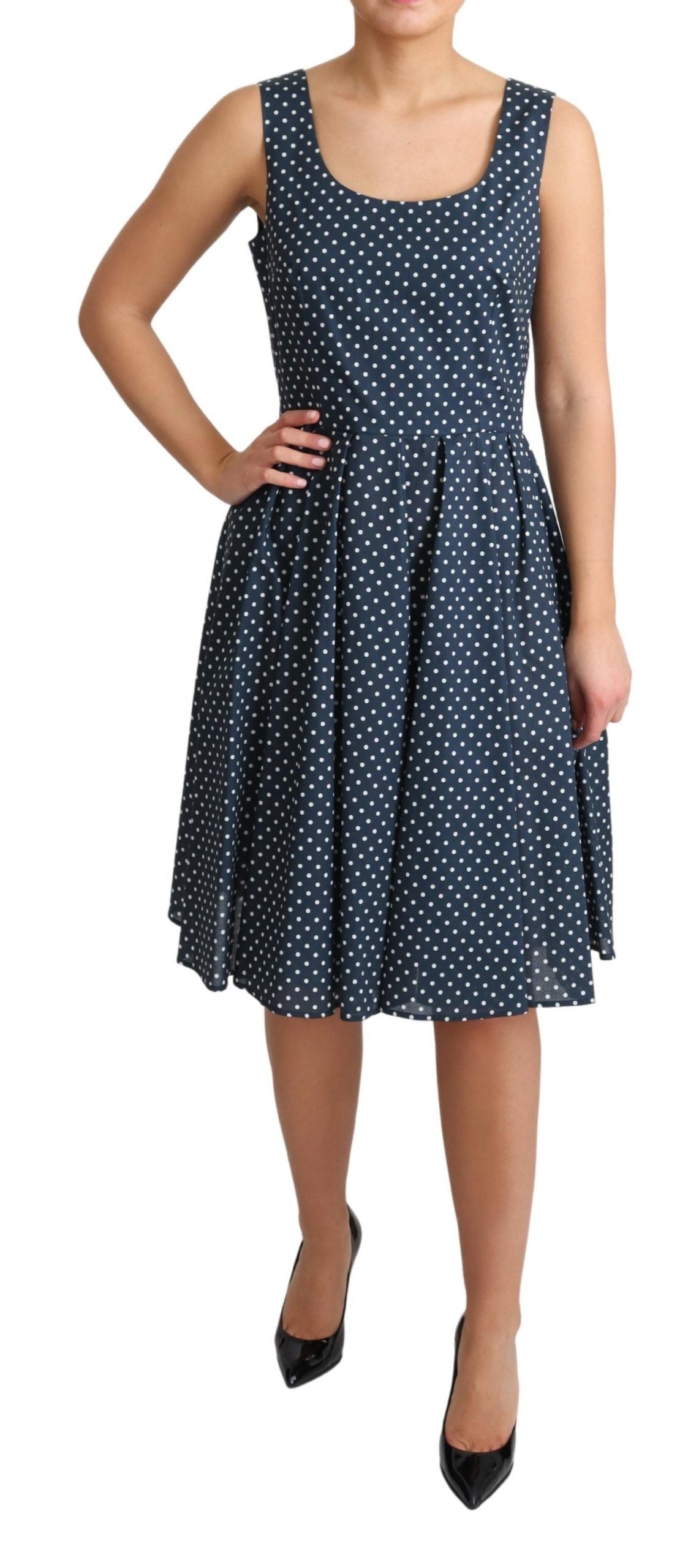 Buy Polka Dot Sleeveless A-Line Dress by Dolce & Gabbana