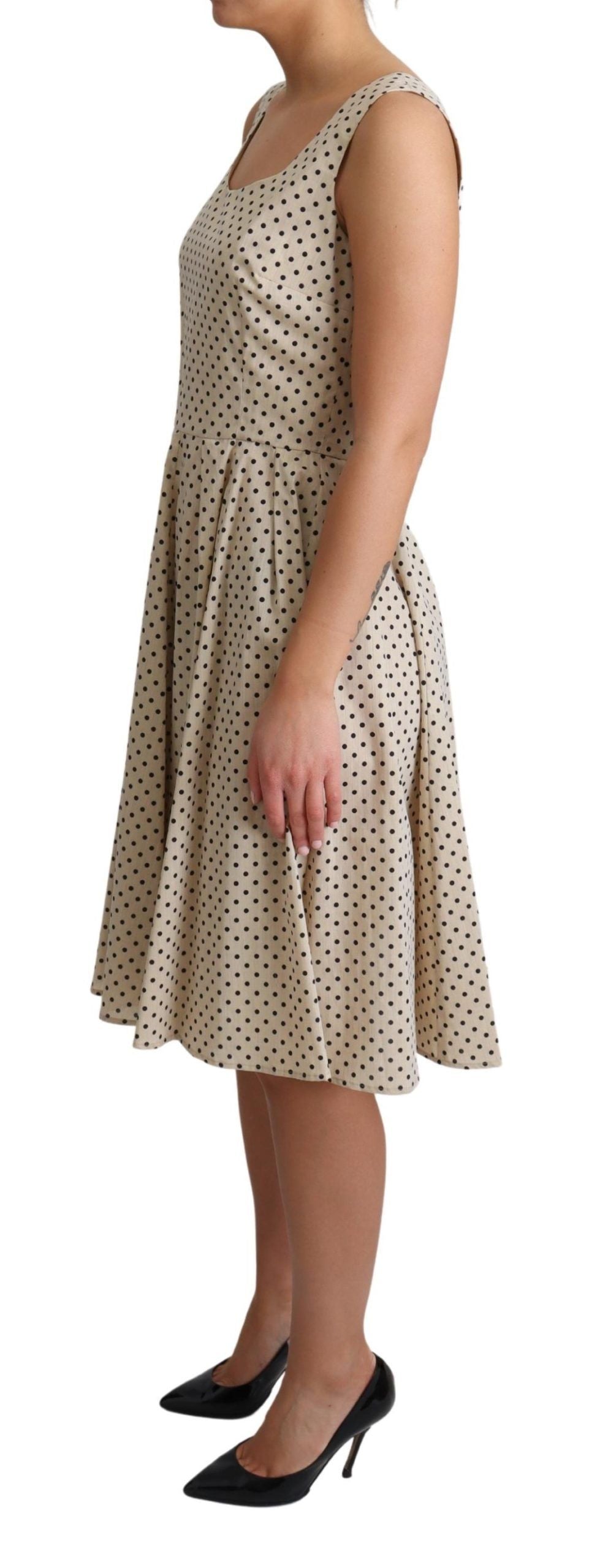 Buy Elegant Polka Dot Sleeveless A-Line Dress by Dolce & Gabbana