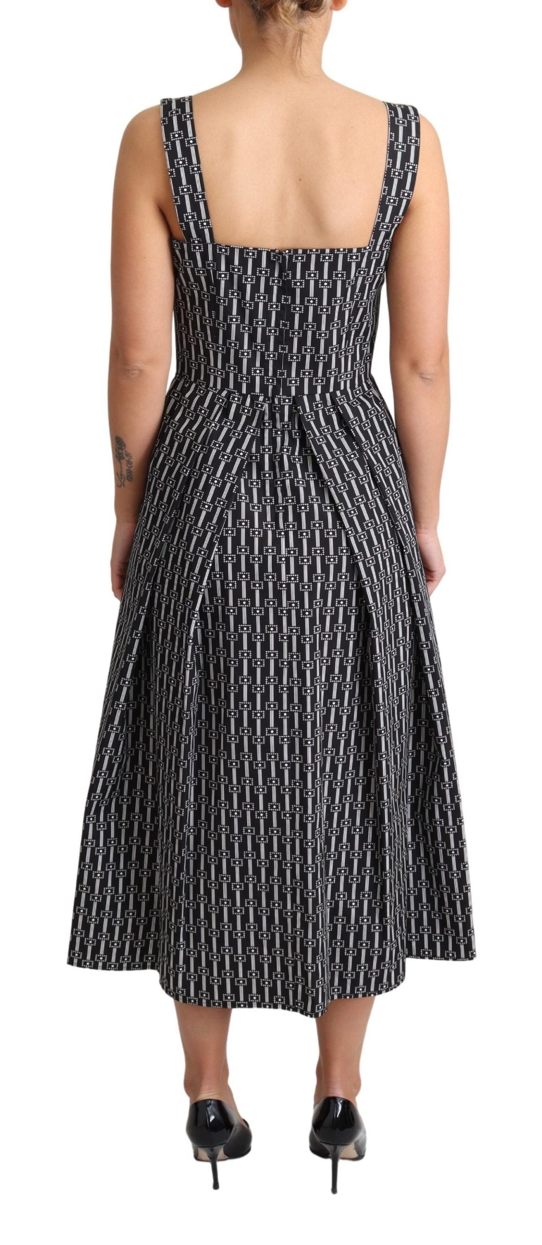 Buy Elegant Sleeveless Geometric A-line Dress by Dolce & Gabbana