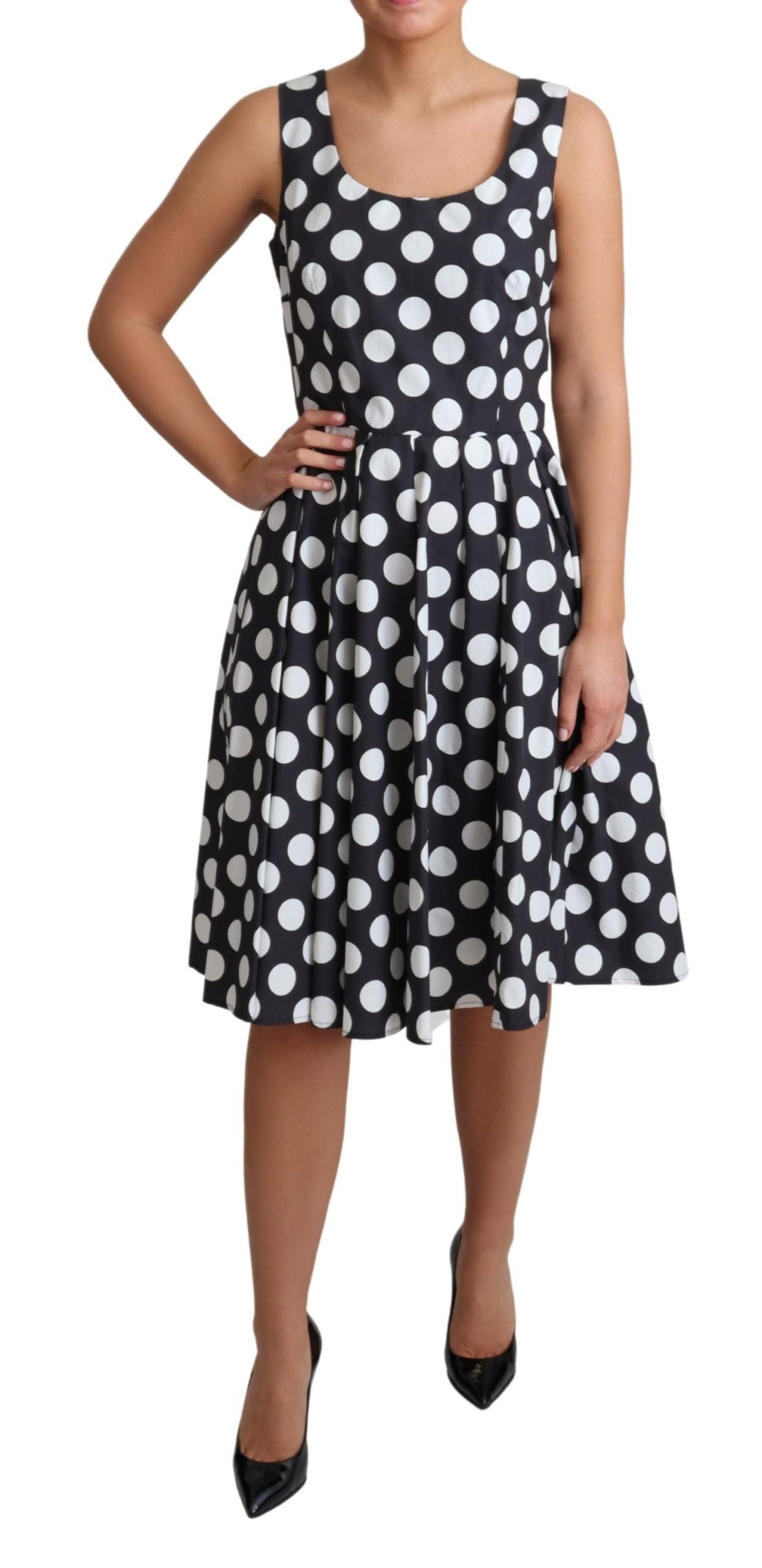 Polka Dot Sleeveless A-Line Dress