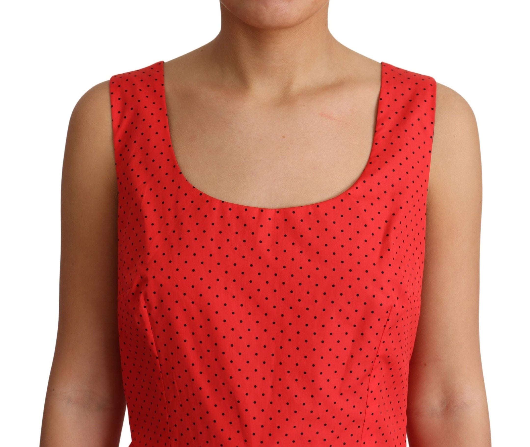 Buy Elegant Polka Dotted A-Line Sleeveless Dress by Dolce & Gabbana