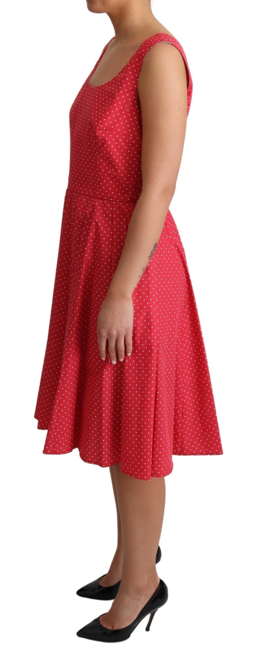 Buy Polka-Dot Sleeveless A-Line Dress by Dolce & Gabbana