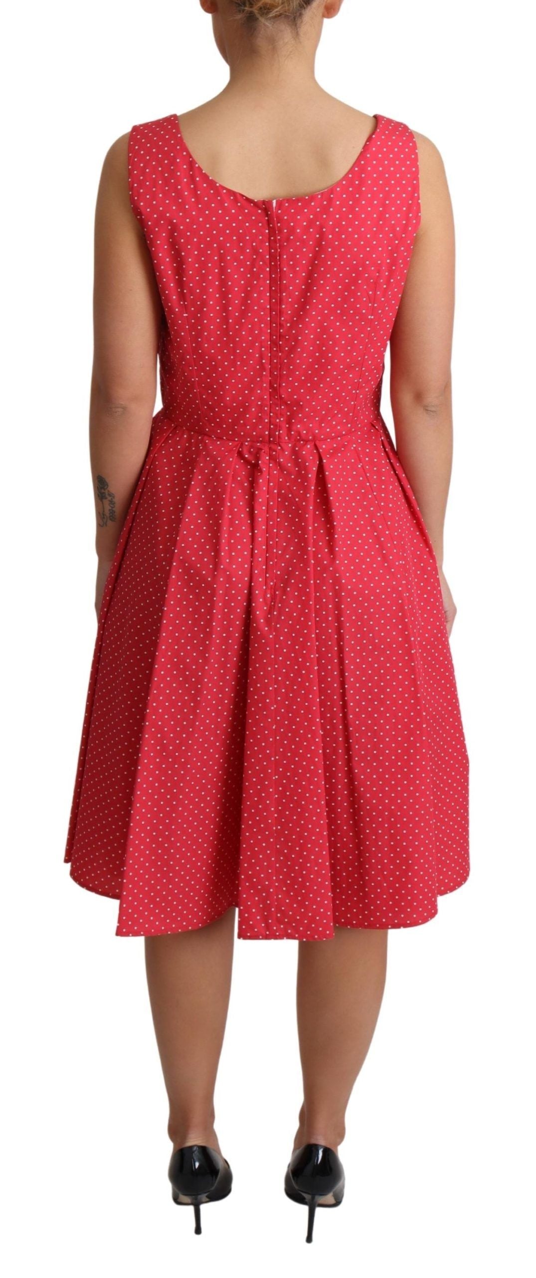 Buy Polka-Dot Sleeveless A-Line Dress by Dolce & Gabbana