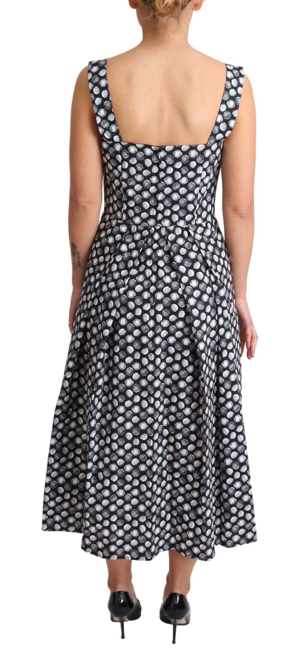 Buy Elegant Sleeveless Geometric Midi A-Line Dress by Dolce & Gabbana