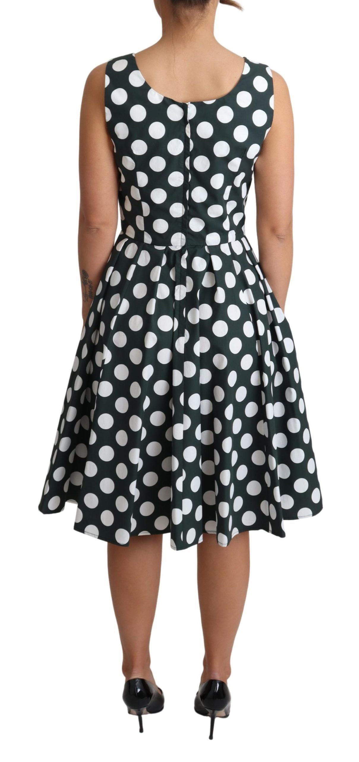 Buy Chic Polka Dot A-line Sleeveless Dress by Dolce & Gabbana