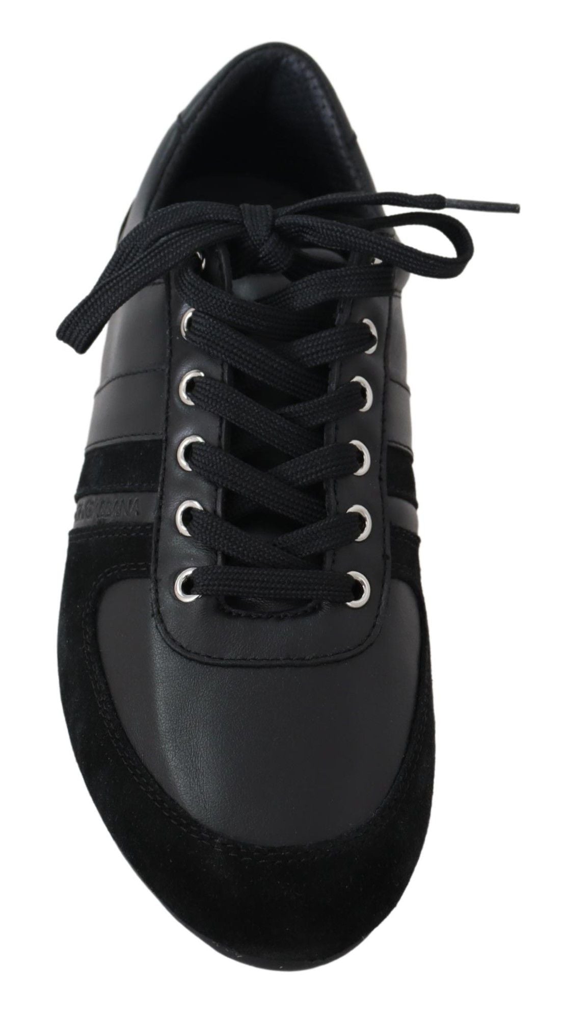 Buy Elegant Black Leather Sport Sneakers by Dolce & Gabbana