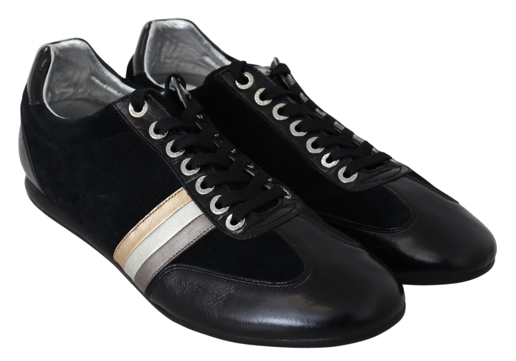 Buy Elegant Black Leather Sport Sneakers by Dolce & Gabbana