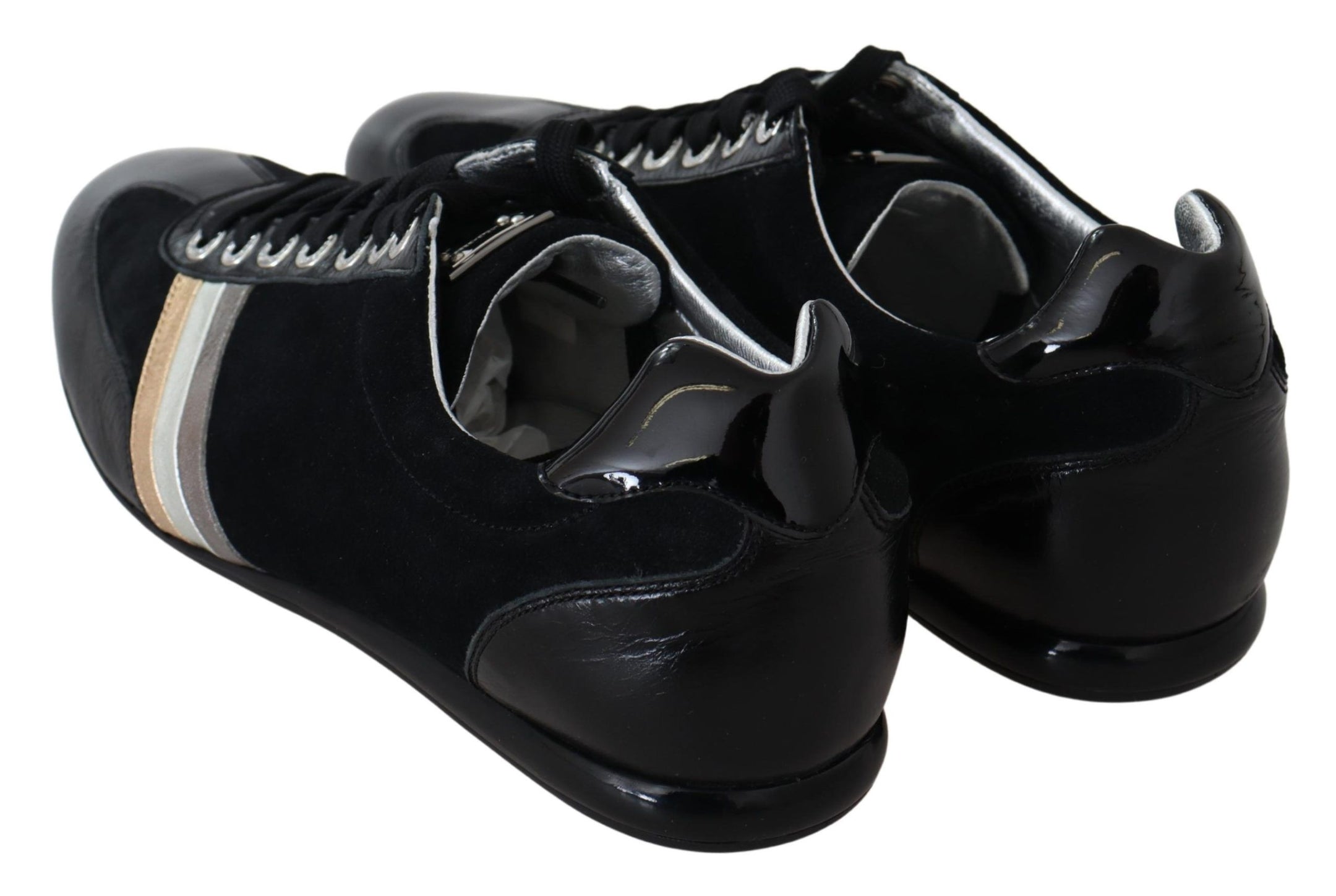 Buy Elegant Black Leather Sport Sneakers by Dolce & Gabbana