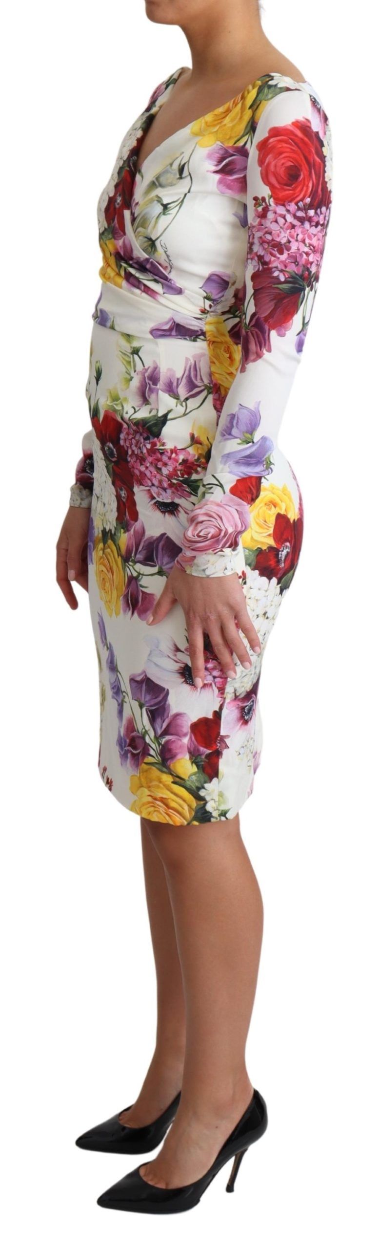 Buy Elegant Floral Sheath Silk Dress by Dolce & Gabbana