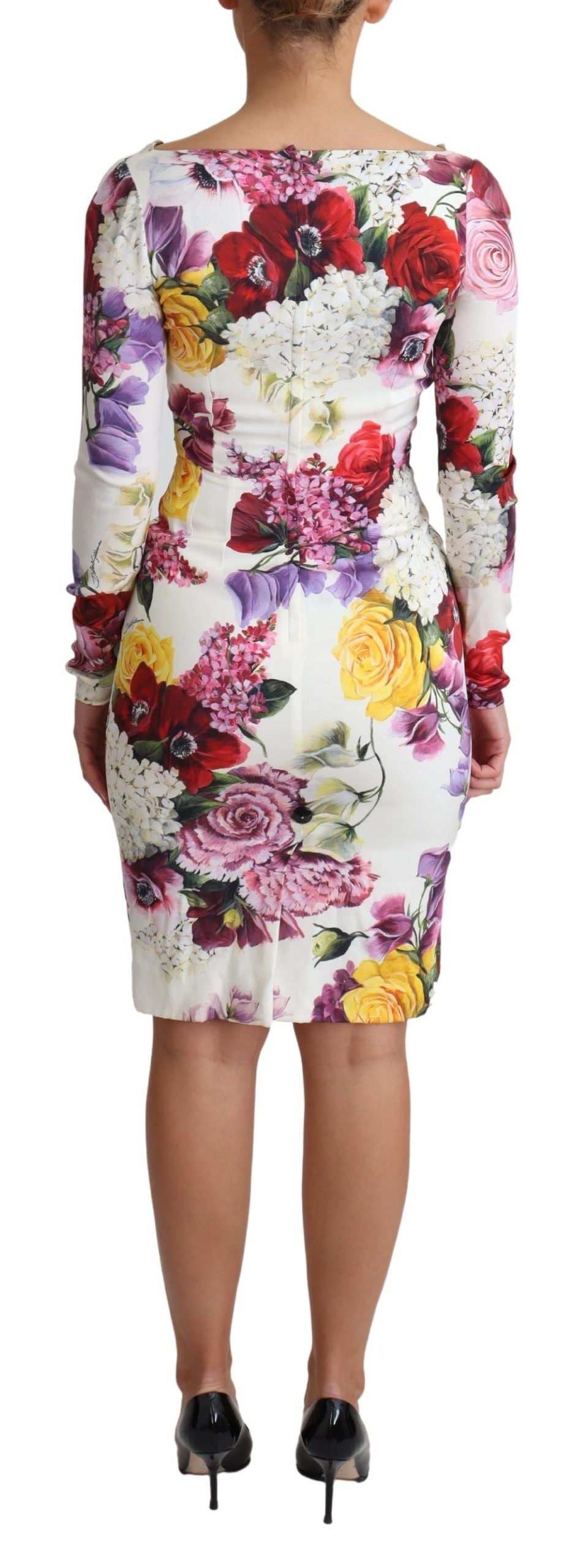 Buy Elegant Floral Sheath Silk Dress by Dolce & Gabbana