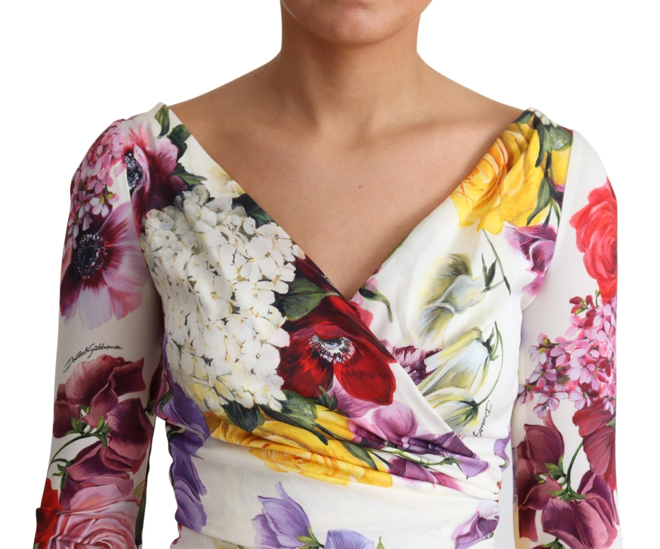 Buy Elegant Floral Sheath Silk Dress by Dolce & Gabbana