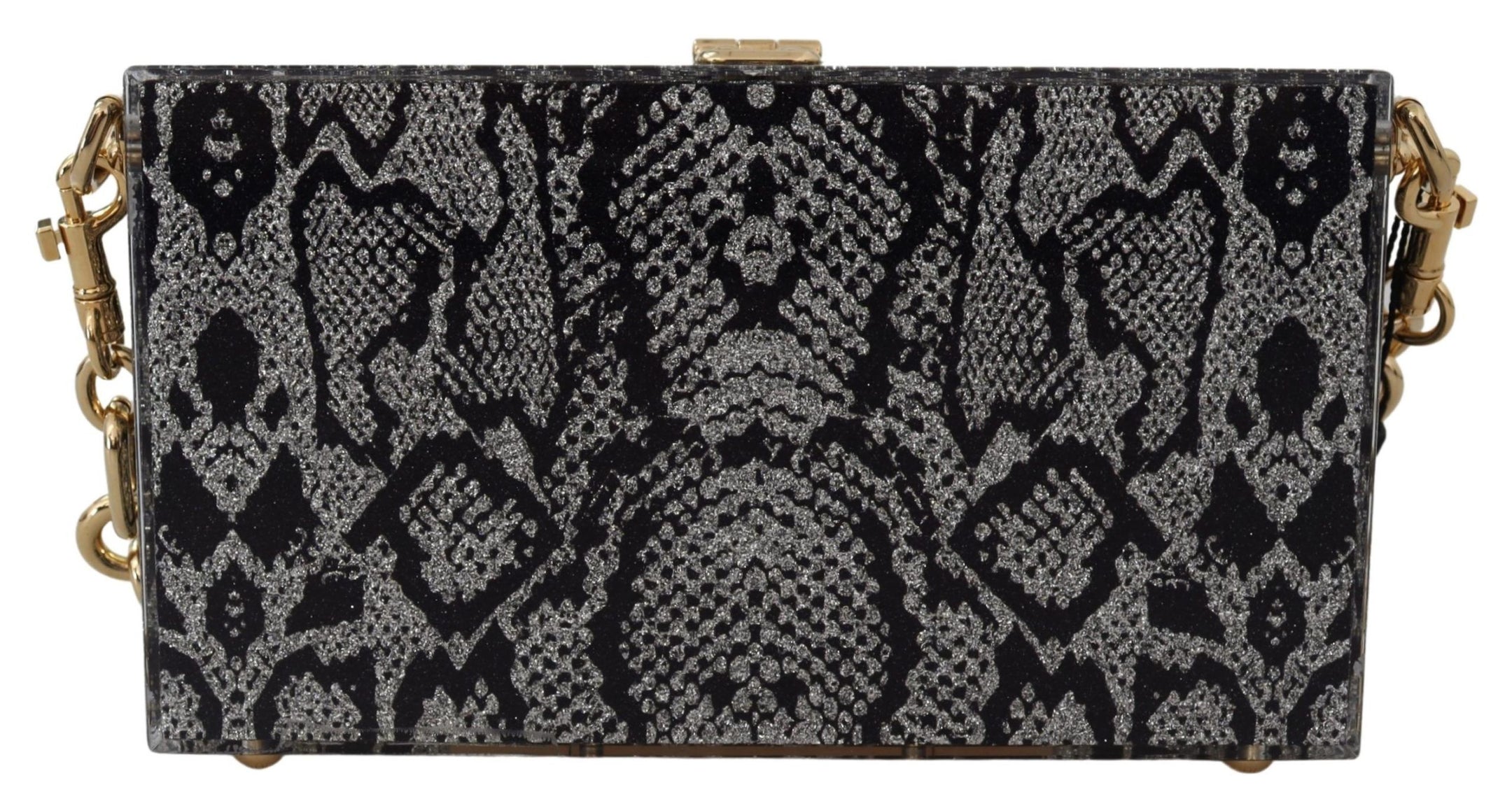 Buy Gray Resin Dolce Box Clutch with Gold Details by Dolce & Gabbana