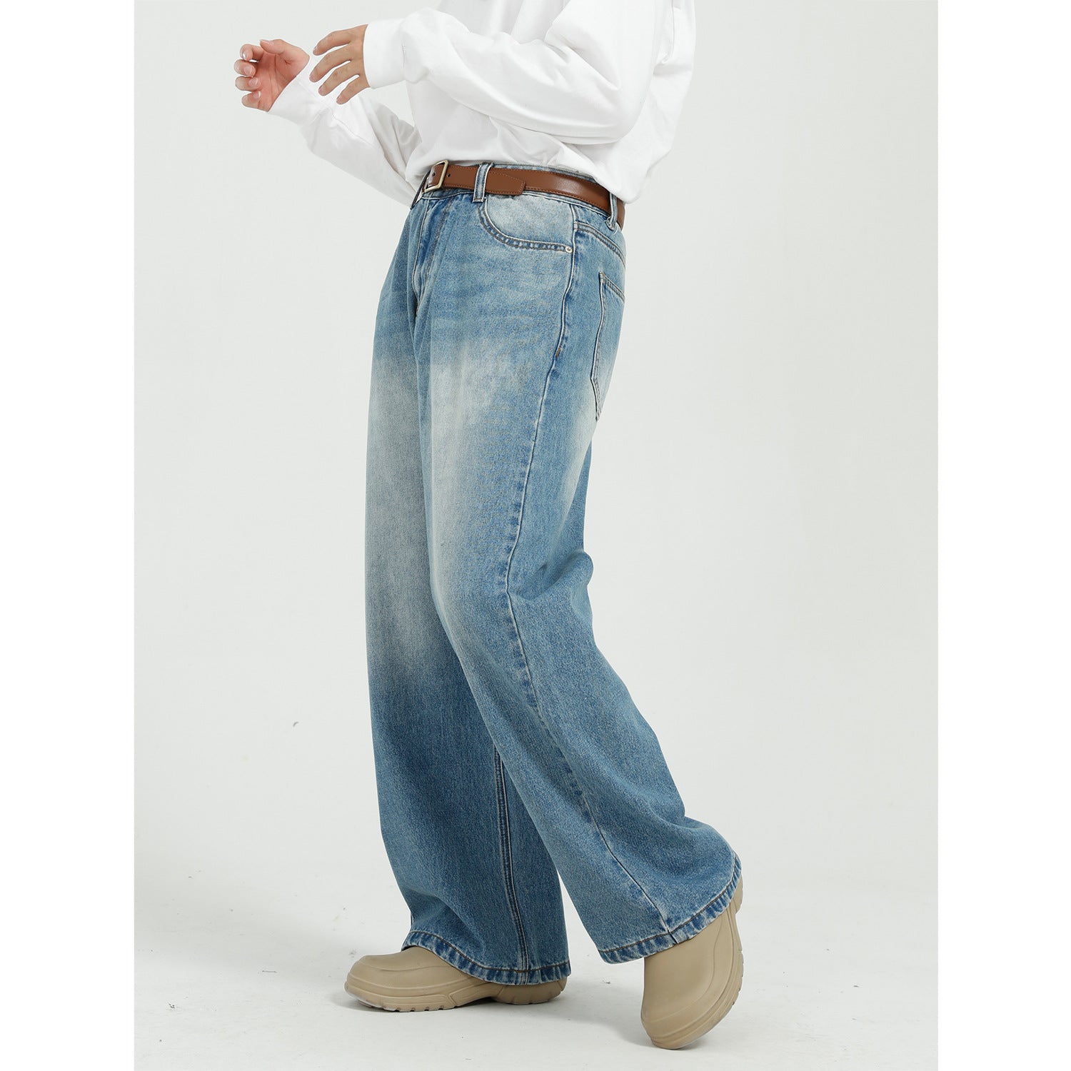 Buy Wide Leg Jeans with Pockets by Faz