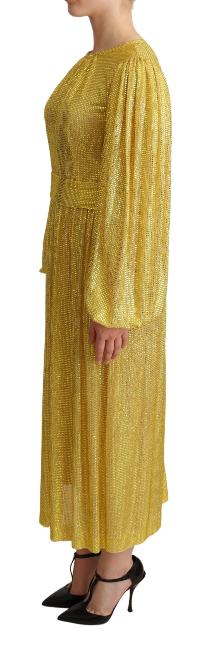 Buy Crystal Embellished Pleated Maxi Dress by Dolce & Gabbana