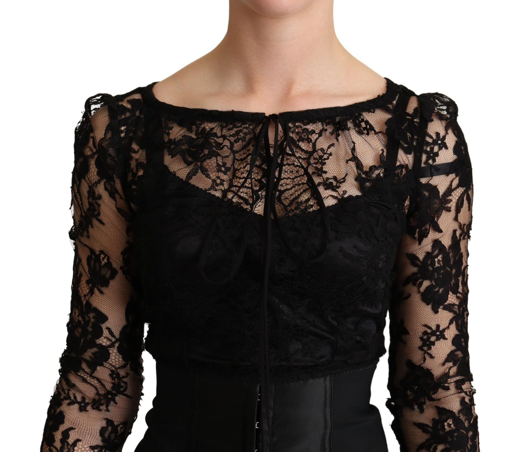 Buy Elegant Black Lace Mini-Dress Delight by Dolce & Gabbana