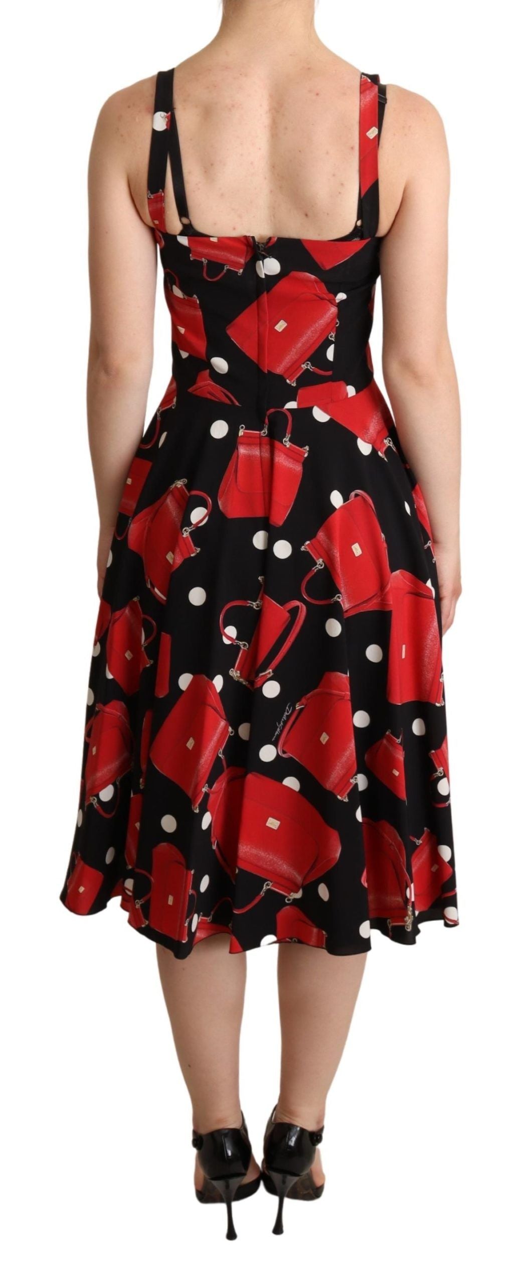 Buy Sicilian Bag Print Sleeveless Midi Dress by Dolce & Gabbana