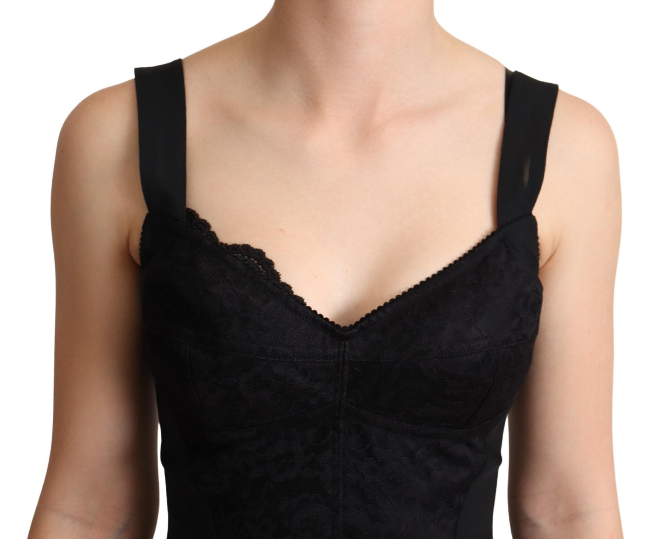 Buy Elegant Black Lace Bodysuit Corset Dress by Dolce & Gabbana