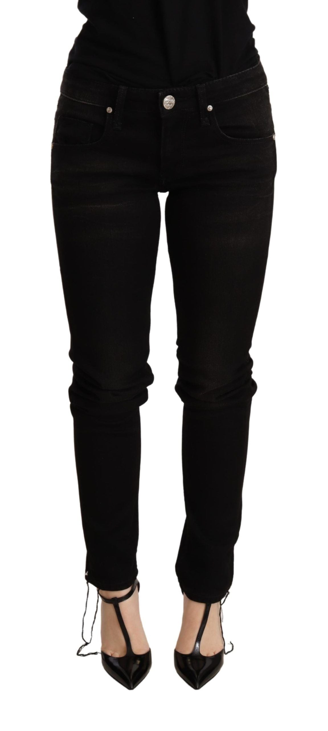 Elegant Slim Fit Black Denim