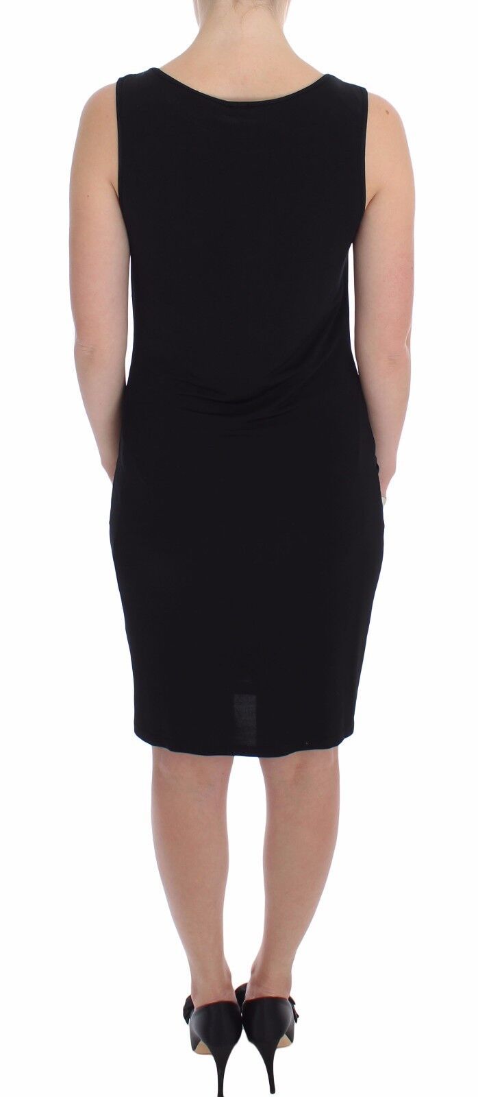 Buy Elegant Black Sheath Jersey Knee-Length Dress by Roccobarocco