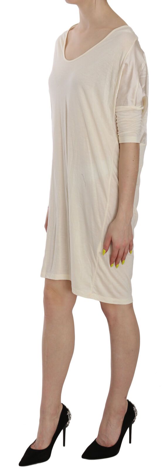 Buy Chic Cream A-Line Elbow Sleeve Dress by Costume National