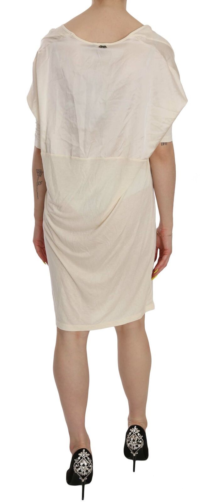 Buy Chic Cream A-Line Elbow Sleeve Dress by Costume National